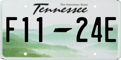TN license plate F1124E