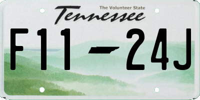 TN license plate F1124J