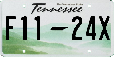 TN license plate F1124X