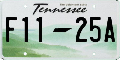 TN license plate F1125A