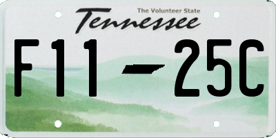 TN license plate F1125C