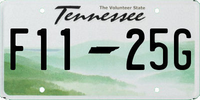 TN license plate F1125G