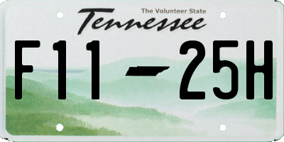 TN license plate F1125H