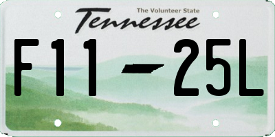 TN license plate F1125L