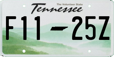 TN license plate F1125Z