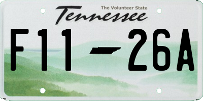 TN license plate F1126A