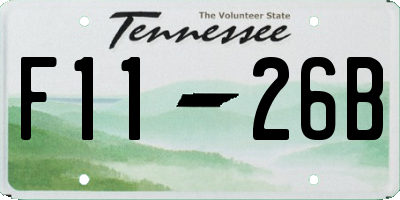 TN license plate F1126B