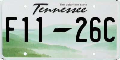 TN license plate F1126C