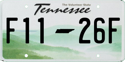 TN license plate F1126F