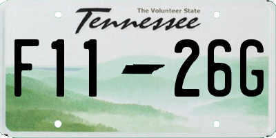 TN license plate F1126G