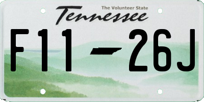 TN license plate F1126J