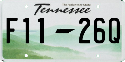 TN license plate F1126Q