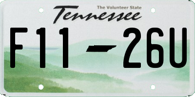 TN license plate F1126U