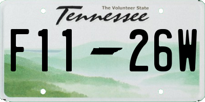 TN license plate F1126W