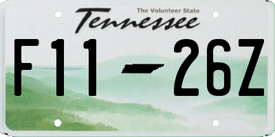 TN license plate F1126Z