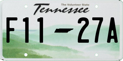 TN license plate F1127A