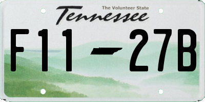 TN license plate F1127B