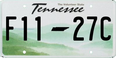 TN license plate F1127C
