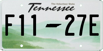 TN license plate F1127E