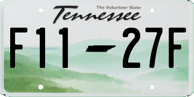TN license plate F1127F
