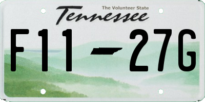 TN license plate F1127G