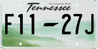 TN license plate F1127J