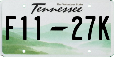 TN license plate F1127K