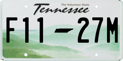 TN license plate F1127M