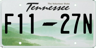 TN license plate F1127N