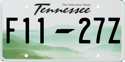 TN license plate F1127Z