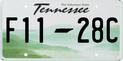 TN license plate F1128C