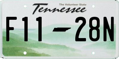 TN license plate F1128N