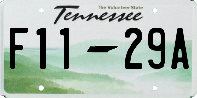 TN license plate F1129A
