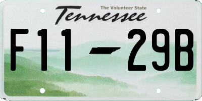 TN license plate F1129B