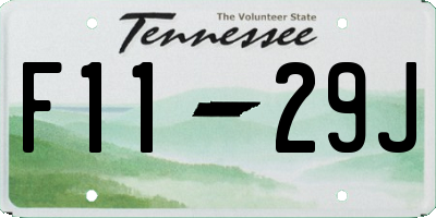 TN license plate F1129J