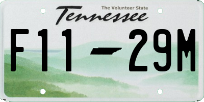 TN license plate F1129M