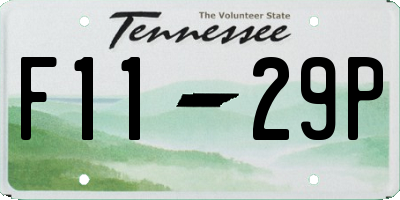 TN license plate F1129P