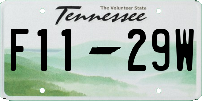 TN license plate F1129W