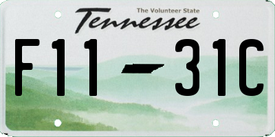 TN license plate F1131C