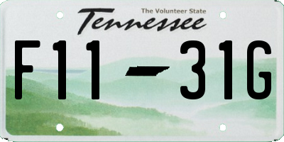 TN license plate F1131G