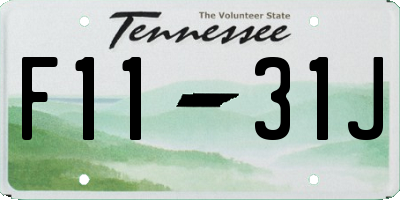 TN license plate F1131J
