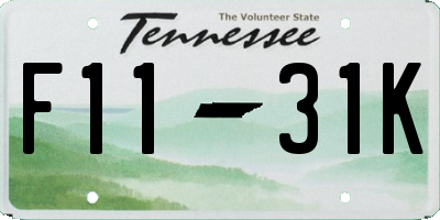 TN license plate F1131K