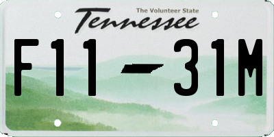 TN license plate F1131M