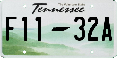 TN license plate F1132A
