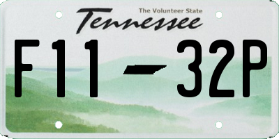 TN license plate F1132P