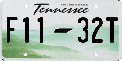 TN license plate F1132T