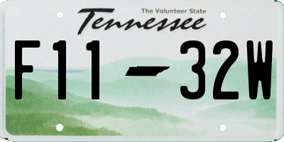 TN license plate F1132W