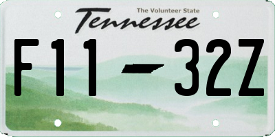 TN license plate F1132Z