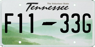 TN license plate F1133G