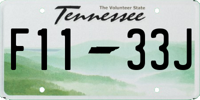 TN license plate F1133J